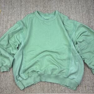 🌿 Aerie Oversized Lace Back Crewneck Sweatshirt | Size M | Mint Green